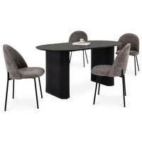 ESSGRUPPE MAXIM - Schwarz, Metall (160/76/90cm) - IDIMEX