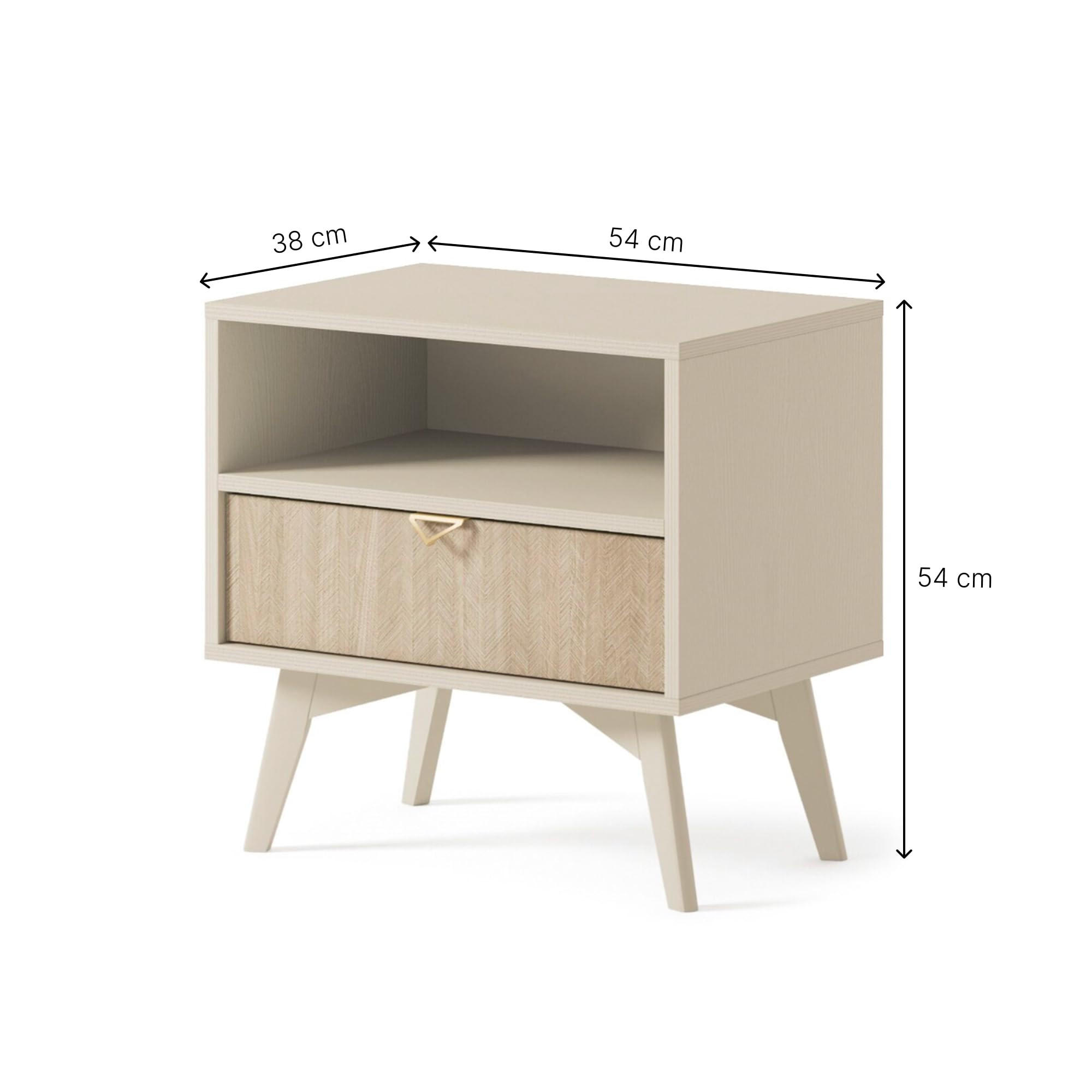 NACHTTISCH Tores 54x54x38 cm - Modern Nachtschrank zum Schlafzimmer - EIN praktischer Commode aus Spanplatten - Olive - Grün, Holzwerkstoff (54/54/38cm) - Chilly