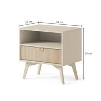 NACHTTISCH Tores 54x54x38 cm - Modern Nachtschrank zum Schlafzimmer - EIN praktischer Commode aus Spanplatten - Olive - Grün, Holzwerkstoff (54/54/38cm) - Chilly