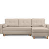 ECKSCHLAFSOFA ERISO 3/4 Sitzer und Universalecke mit Ottoman, Bouclé-Stoff, Creme - Creme/Braun, Textil (240/183cm) - KONSIMO®