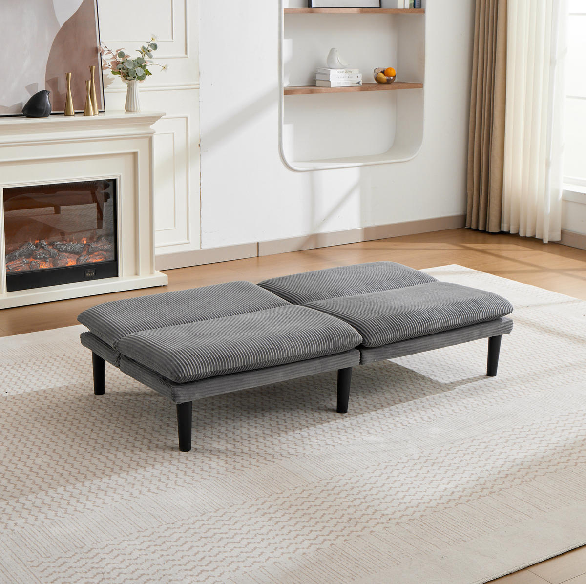 SOFA 2-Sitzer mit verstellbarer Rückenlehne Grau - Grau, Holzwerkstoff (168/67/86cm) - Meubliv