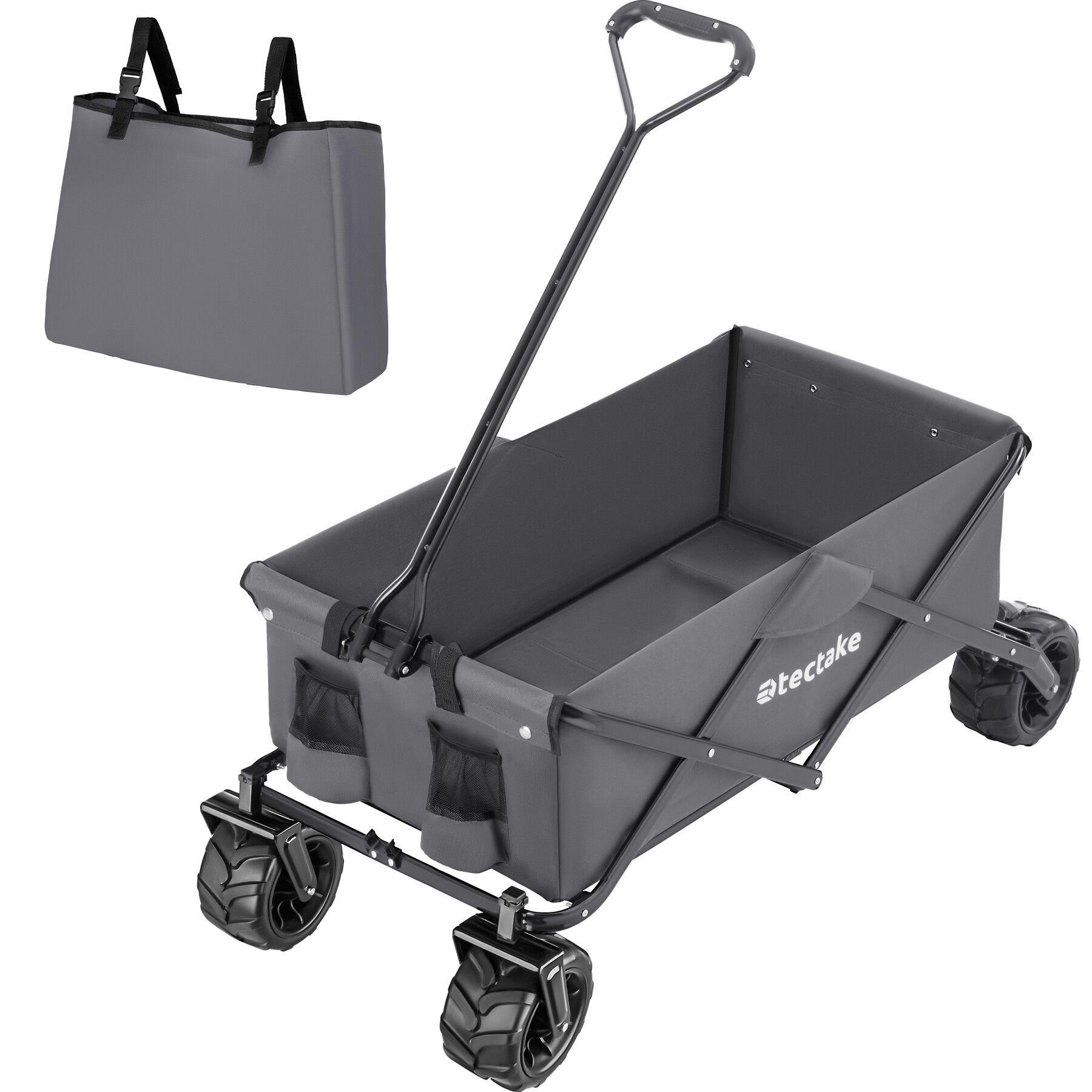 BOLLERWAGEN Heidrun, inklusive Tragetasche, Belastbarkeit 80 kg, grau - Grau, Textil (51/120.5/114cm) - tectake