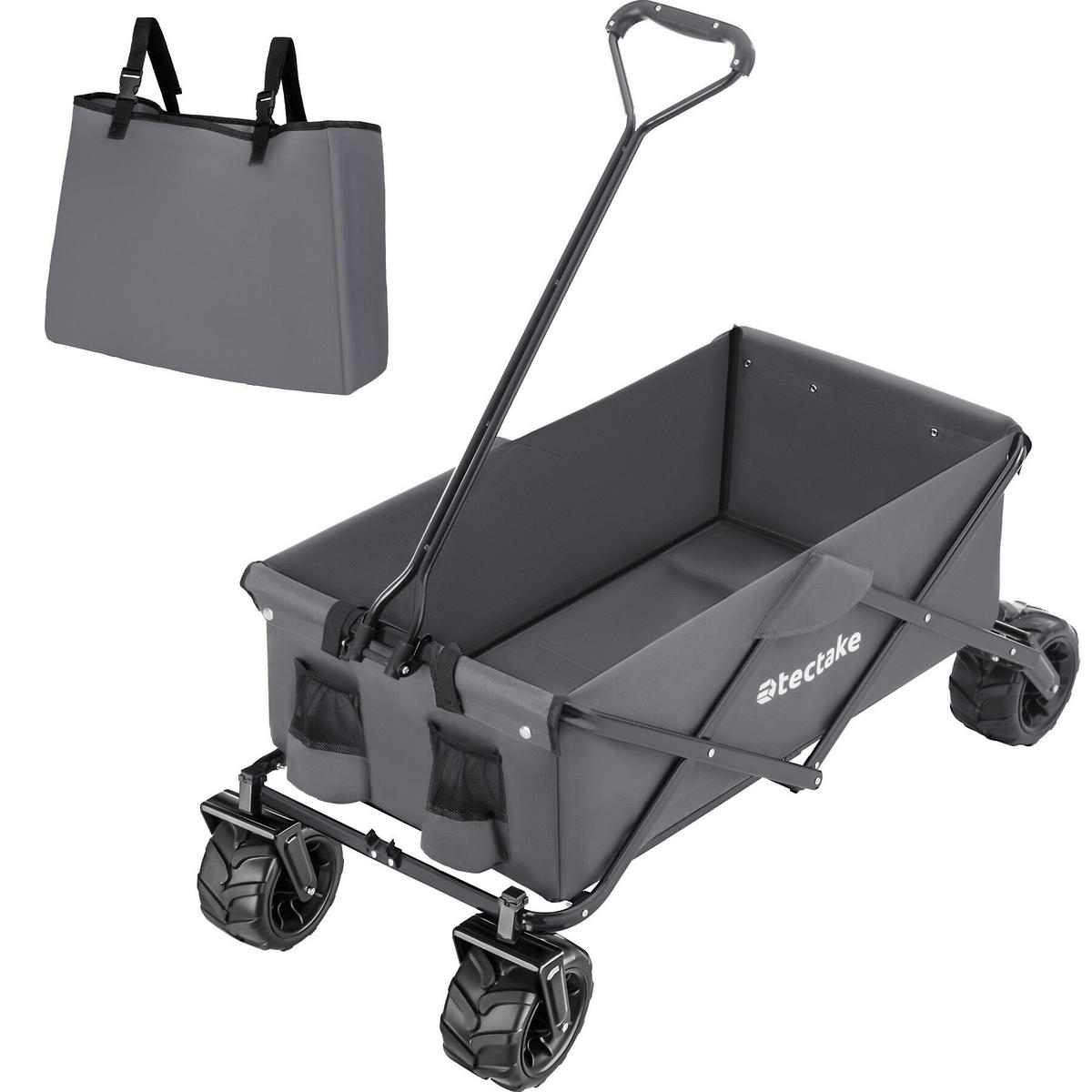 BOLLERWAGEN Heidrun, inklusive Tragetasche, Belastbarkeit 80 kg, grau - Grau, Textil (51/120.5/114cm) - tectake