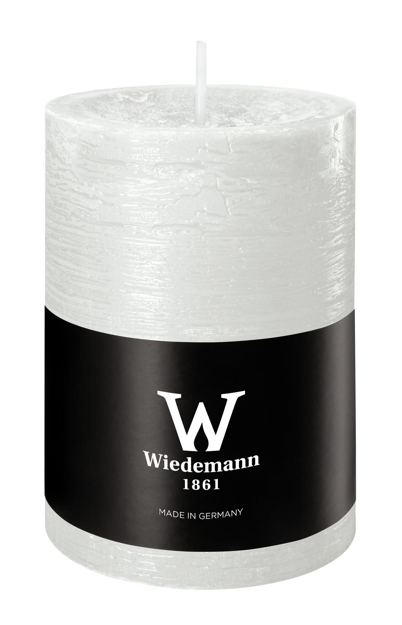 STUMPENKERZE Rustik Marble Style Weiß 100 x Ø 68 mm - Weiß, Paraffin (7/10cm) - Wiedemann Kerzen