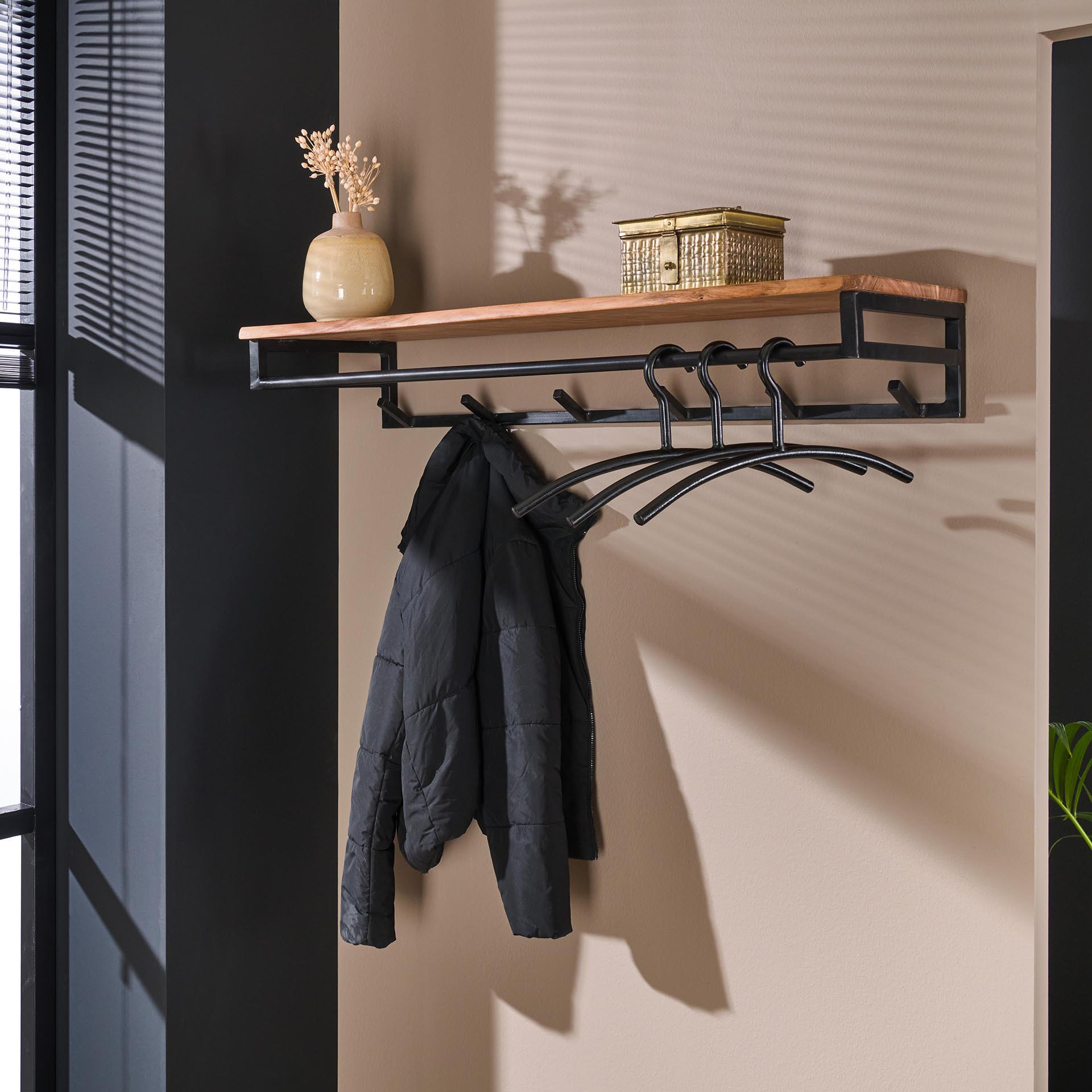 WANDGARDEROBE Custom Braun 35/100/ 17 cm - Braun, Holz (100/17/35cm) - Hoyz Collection