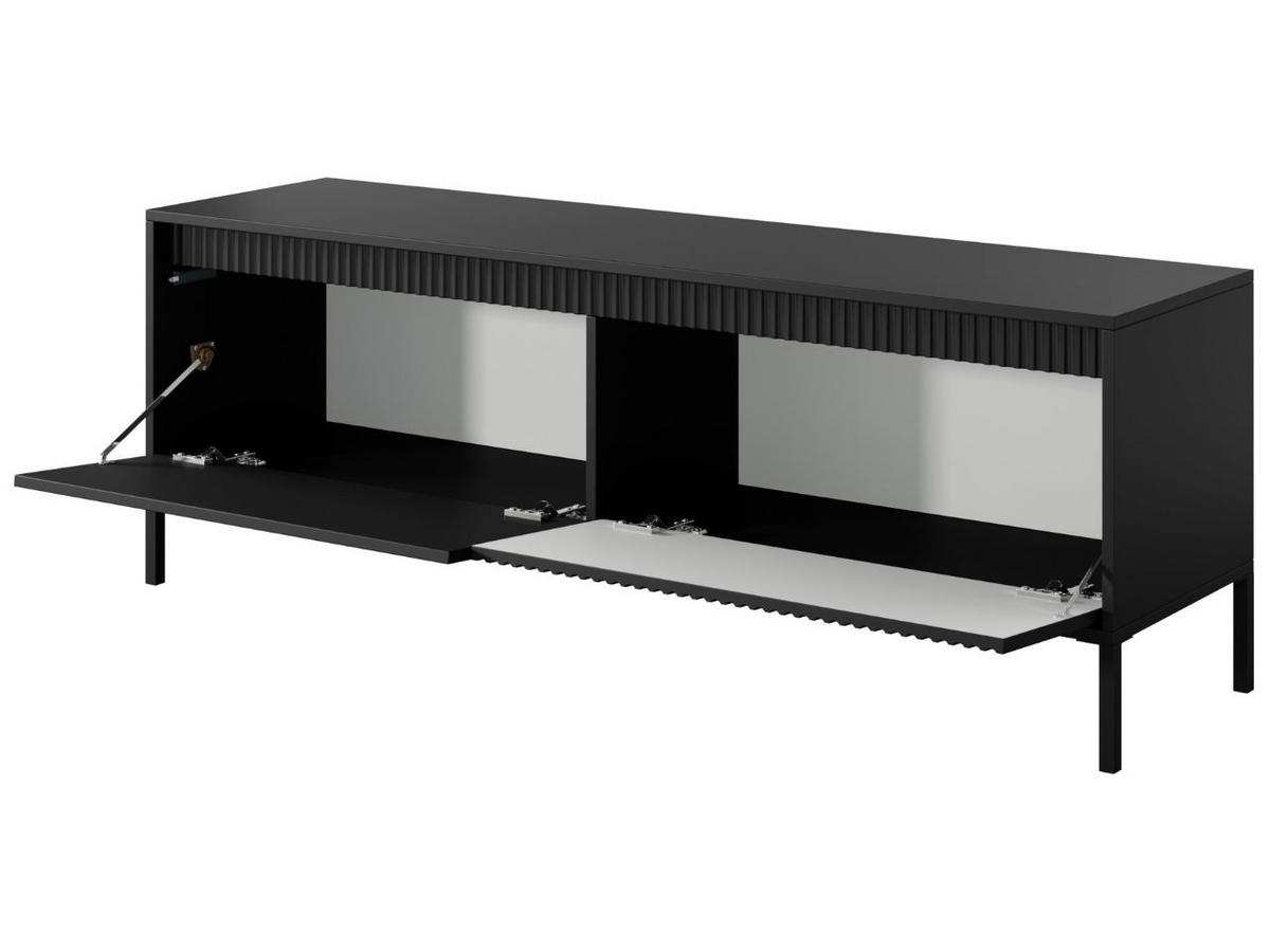 TV-SCHRANK Schwarz 154 cm Sorano - Schwarz, Naturmaterialen/Metall (154/54/40cm) - Graingold