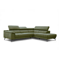 ECKSOFA FIERO 5-Sitzer, olivgrün - Schwarz/Olivgrün, Holzwerkstoff/Textil (290/228cm) - Courtois Laville