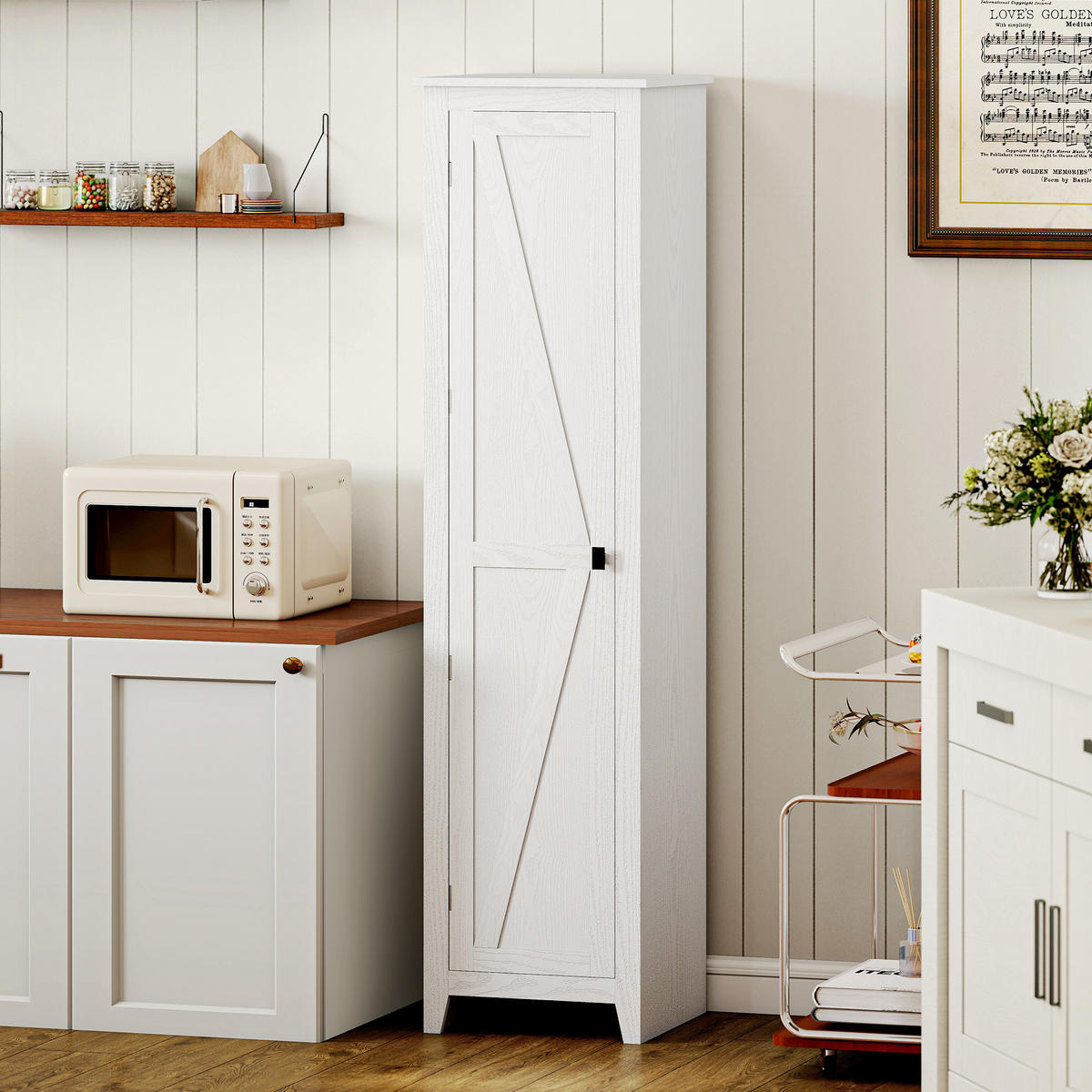 HIGHBOARD DE-11338 2 verstellbare Böden & 5 Ebenen Weiß - Weiß, Holzwerkstoff (40/121.5/43.5cm) - ComfortXL