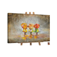 GEMÄLDE Sommerregen auf Keilrahmen 140x100 cm - Orange, Holz (140/100cm) - YS-art gallery
