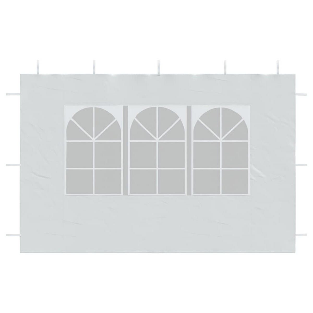 PARTYZELT-SEITENWÄNDE 2 Stück Mit Fenster Pe Weiss - Weiß, Kunststoff (300/195cm) - vidaXL