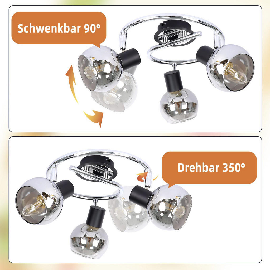 Thumbnail - Nettlife Deckenleuchte, Dunkelgrau, Metall, 16x9.8x36 cm, Lampen & Leuchten, Innenbeleuchtung, Spots & Strahler, Deckens...