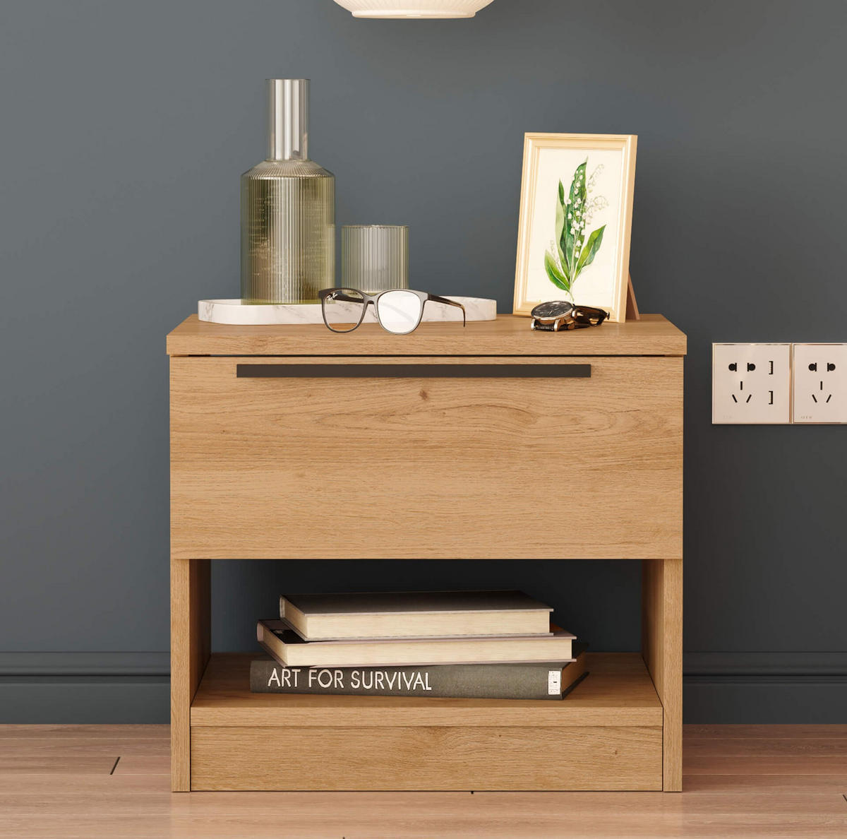 NACHTTISCH 50/42,5/44,5 cm - Braun, Holz (50/44.5/42cm) - Mobili Rebecca