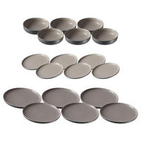 TELLER UND SCHALENSET Jasper grau 18er Set - Grau, Keramik (1/1/1cm) - Ritzenhoff Breker