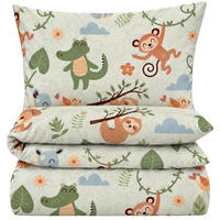 FLEECE-KINDERBETTWÄSCHE 135x200 - Warme Winter Kinder Bettwäsche aus Polyester - Tiere - Naturfarben, Textil (135/200cm) - Carpe Sonno