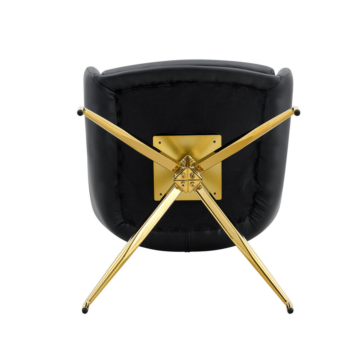 TISCH-UND-STUHL-SET 85 cm Glas Schwarz/Gold - Schwarz, Metall (85/76/85cm) - Meubliv