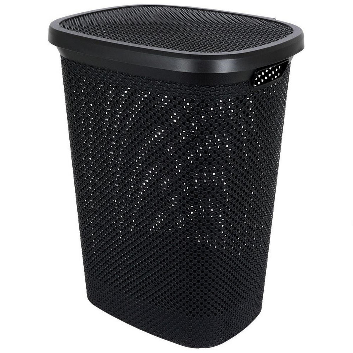 WÄSCHEKORB Kunststoff 60 l schwarz - Schwarz, Kunststoff (45/60/37cm) - Bathroom solutions