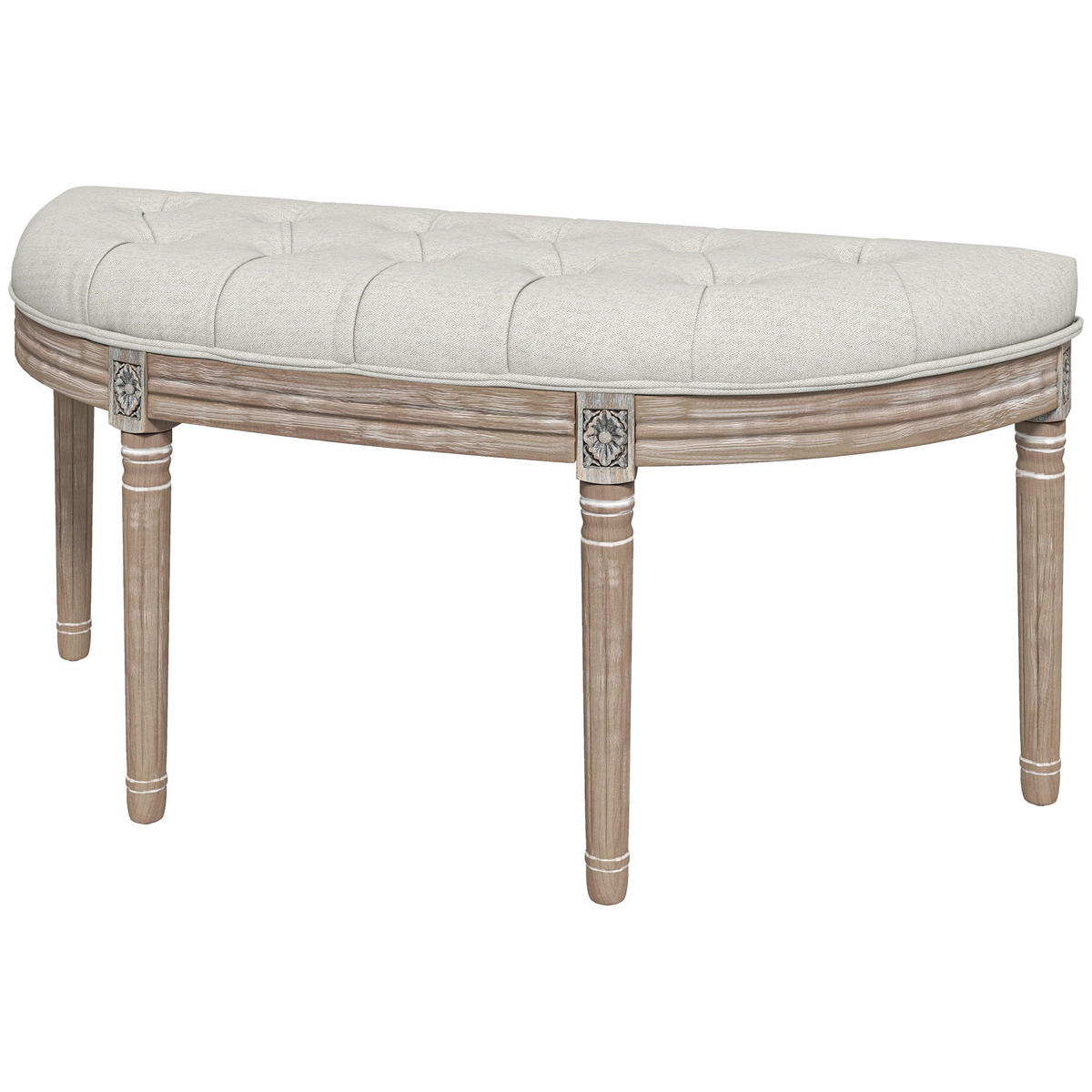 SITZBANK Creme 110/44/49 cm - Creme, Holz (44/49/110cm) - PANGIVO