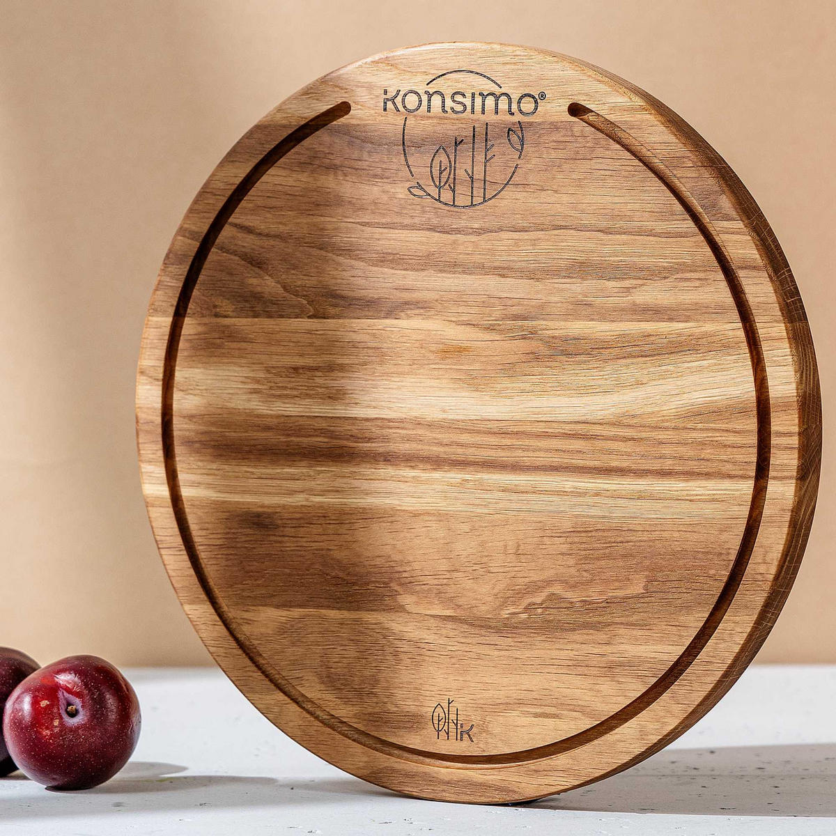 SCHNEIDEBRETT Holz Eiche geölt LESTE - Eichefarben, Holz (32/32cm) - KONSIMO®