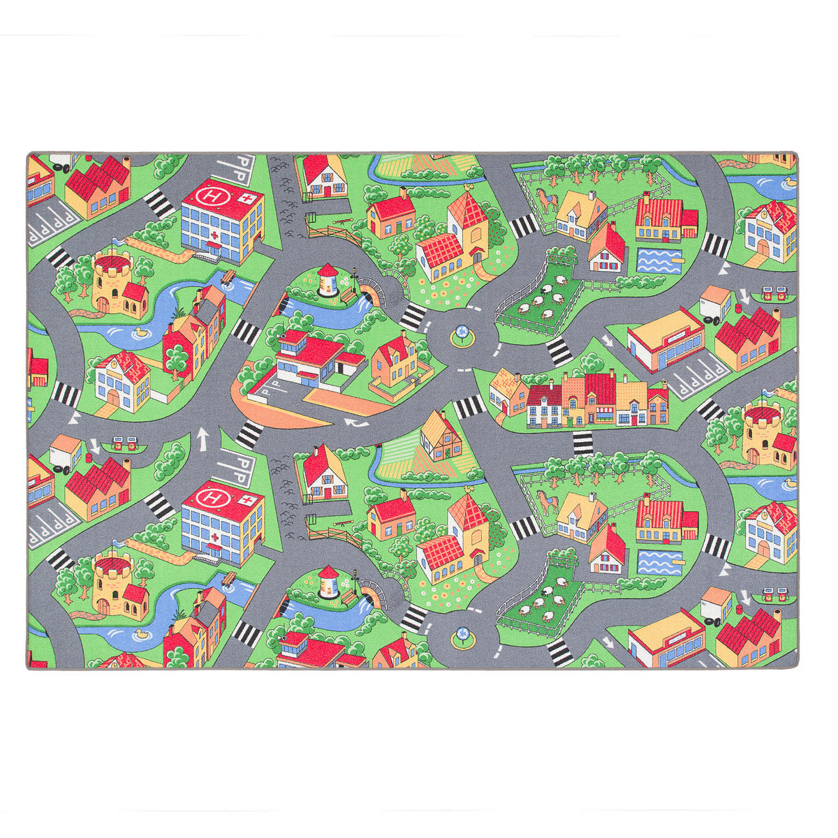KINDER SPIEL TEPPICH LITTLE VILLAGE - Multicolor, Textil (200/250cm) - Snapstyle