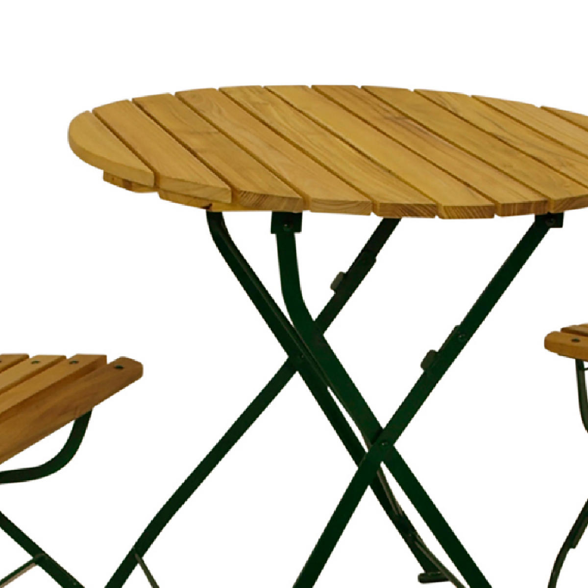 SITZGRUPPE Newcastle 3-teilig, Gartenmöbel Set 2 Personen - Flachstahl - Robinienholz -Bistrotisch Set mit 2 Stühlen - dunkelgrün - Grün, Holz - TPFGarden