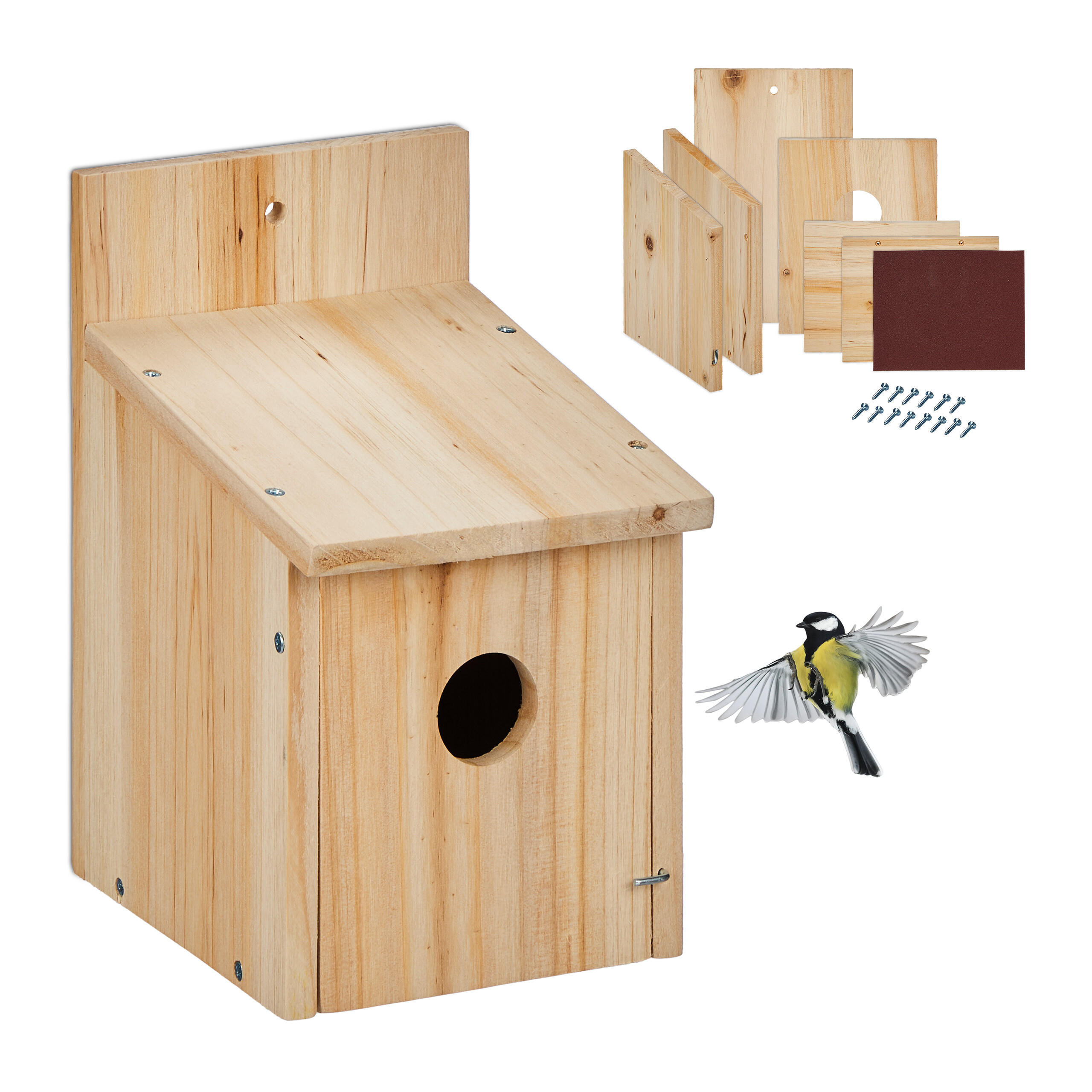 NISTKASTEN - Hellbraun, Holz (14/23/18cm) - Relaxdays