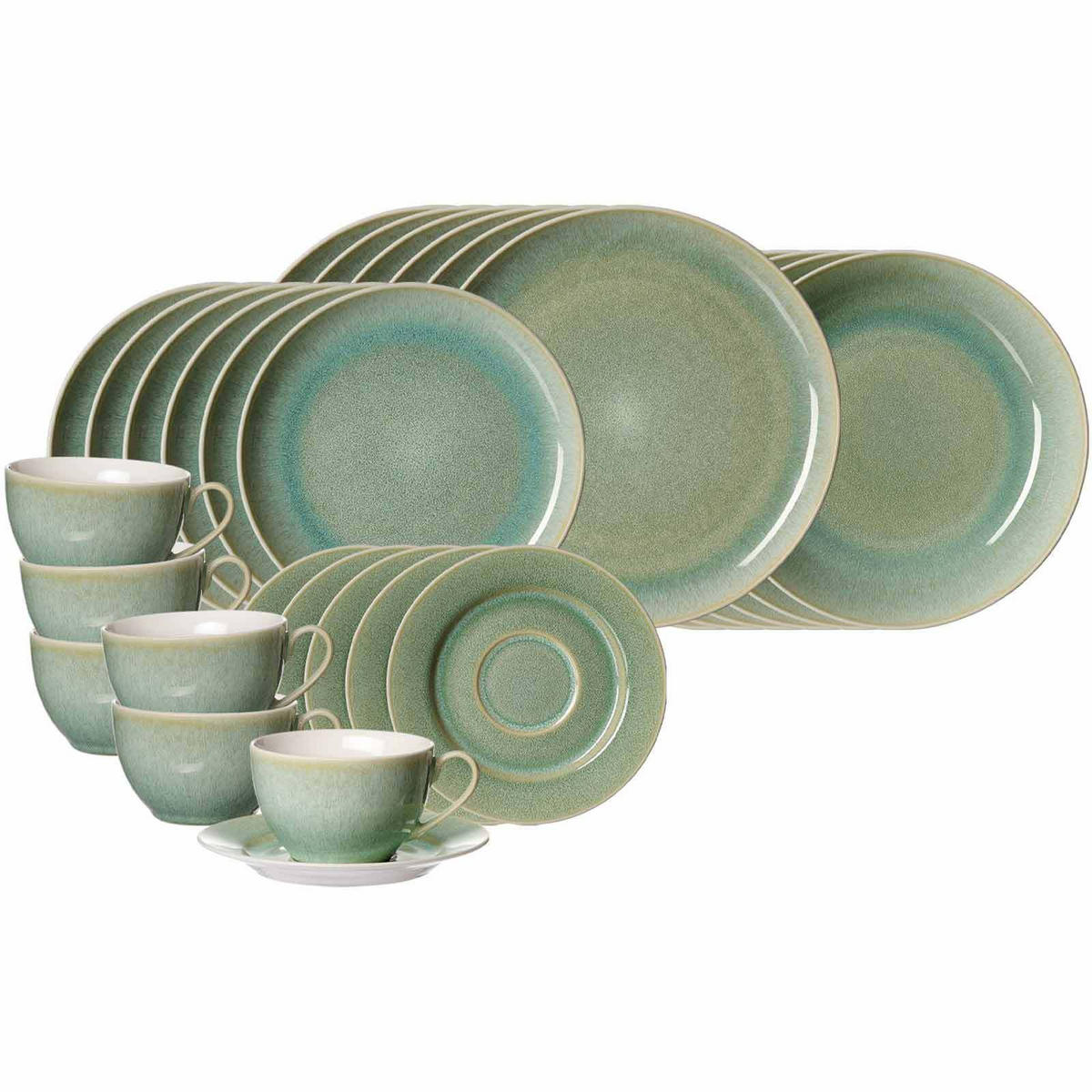 KOMBISERVICE Borneo grün 30er Set - Grün, Keramik (1/1/1cm) - Ritzenhoff Breker