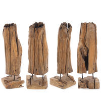 SKULPTUR Driftwood 80cm, Wurzelholz auf Sockel, unikat naturfarben - Naturfarben, Holz (32/76/16cm) - CREEDWOOD