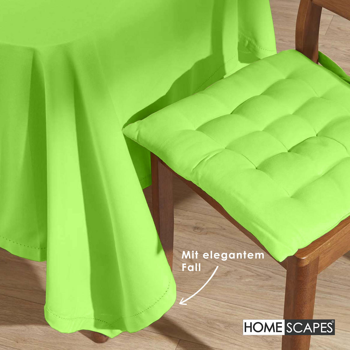 TISCHDECKE limette 137/228 cm, 100% Baumwolle - Limette, Textil (137/228cm) - Homescapes