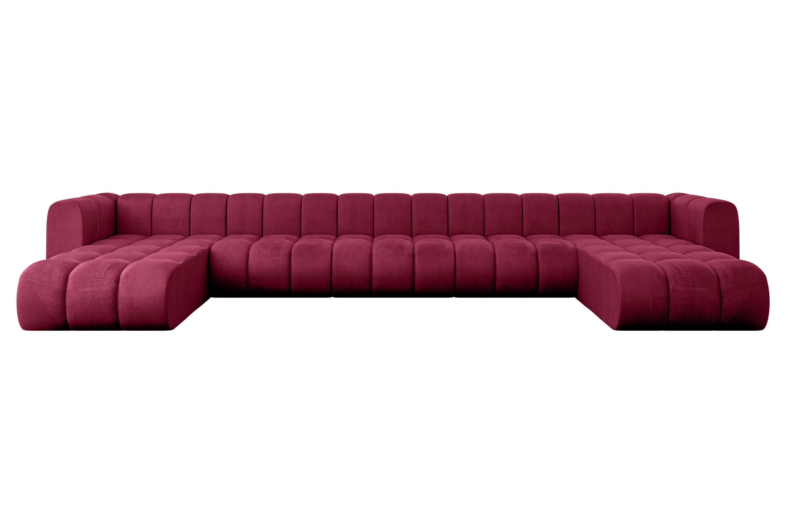 WOHNLANDSCHAFT modulares Sofa Joren-U3 - 501x177x70 cm Bordeauxrot - Bordeaux, Holzwerkstoff/Textil (501/70/177cm) - ALTDECOR