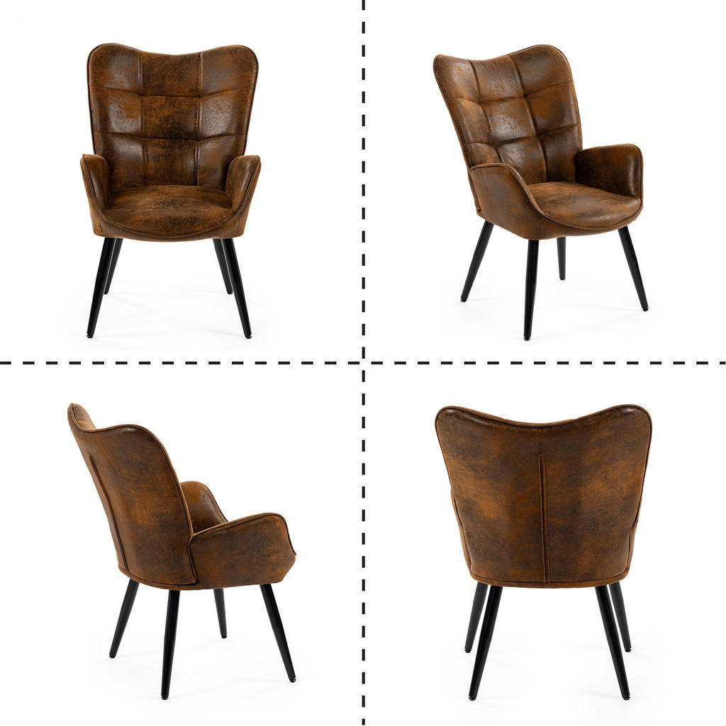 Thumbnail - Meubles Cosy Sessel-Set, Braun, Textil, 1-Sitzer, 62x90.5x72 cm, Wohnzimmer, Sessel