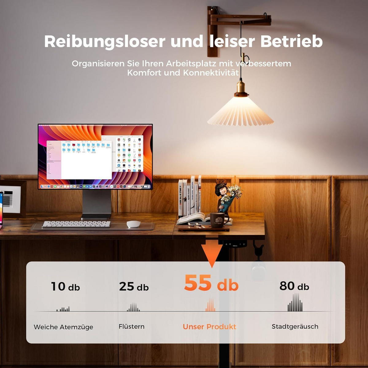 SCHREIBTISCH Höhenverstellbar Elektrisch 140 x 80 cm Braun - Braun, Holzwerkstoff (140/80/75cm)