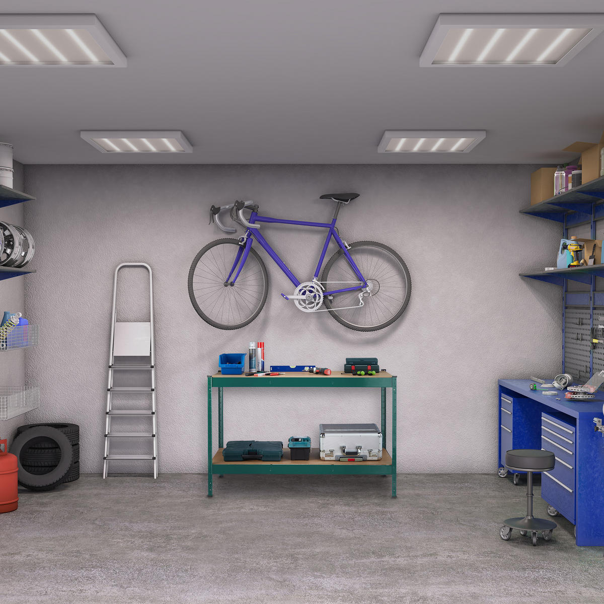 WERKBANK - Multicolor, Holzwerkstoff/Metall (141/91/61cm) - Relaxdays