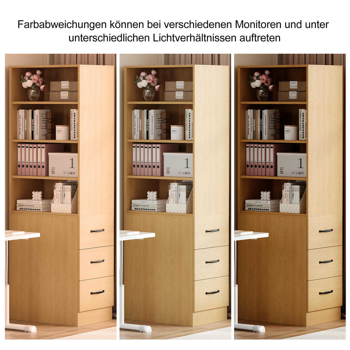 BÜCHERREGAL in Eichenfarbe Eckregal mit Schubladen für kleine Räume und Wohnzimmer, B60/T38/H180 cm - Eichefarben, Holzwerkstoff (60/180/36.5cm) - STILVORA