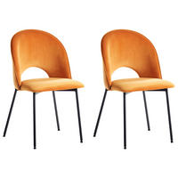 ÉTKEZŐSZÉK 2 darabos Szett Bársony Narancssárga Covelo - narancssárga, textil/fém (48/83/53cm) - Beliani