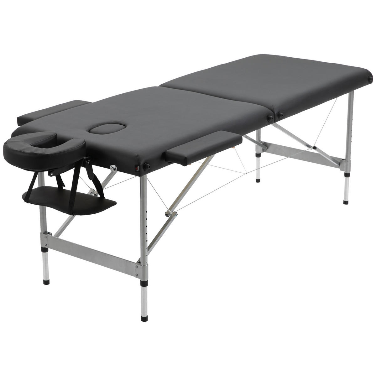 MASSAGELIEGE DE-10969 Schwarz - Schwarz, Metall (70/82/185cm) - ComfortXL