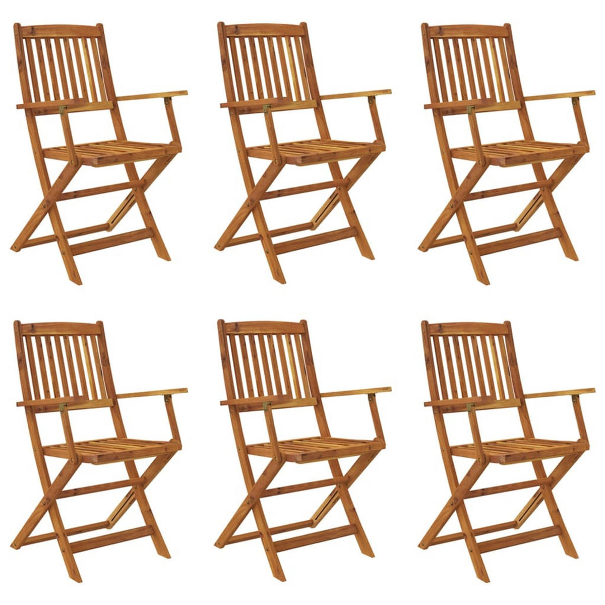 GARTEN-ESSGRUPPE 7-teilig Klappbar Massivholz Akazie - Braun, Holz - vidaXL