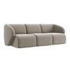 3-SITZER SOFA Samt Stoff Grau - Taupe/Schwarz, Holzwerkstoff/Kunststoff (244/75/94cm) - LaMiaSofa