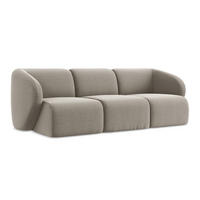 3-SITZER SOFA Samt Stoff Grau - Taupe/Schwarz, Holzwerkstoff/Kunststoff (244/75/94cm) - LaMiaSofa