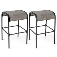 BARHOCKER Kaffee(2er-Set) - Braun, Metall (47/76/47cm) - COSTWAY