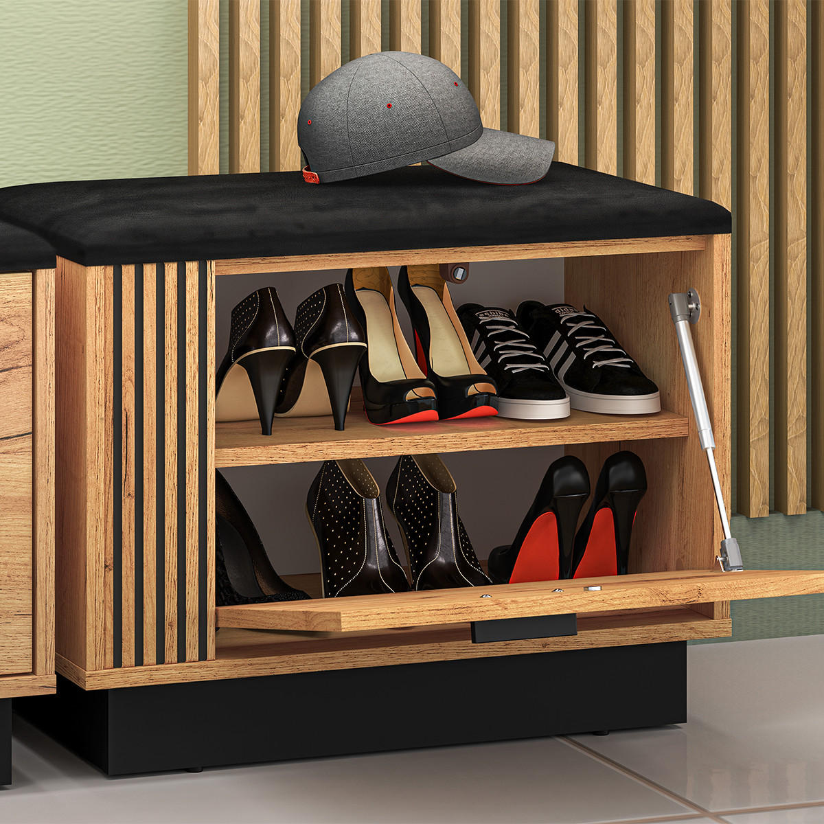 SCHUHMÖBEL Nilo Holz - Braun, Holzwerkstoff (60/49/34cm) - Petits-meubles