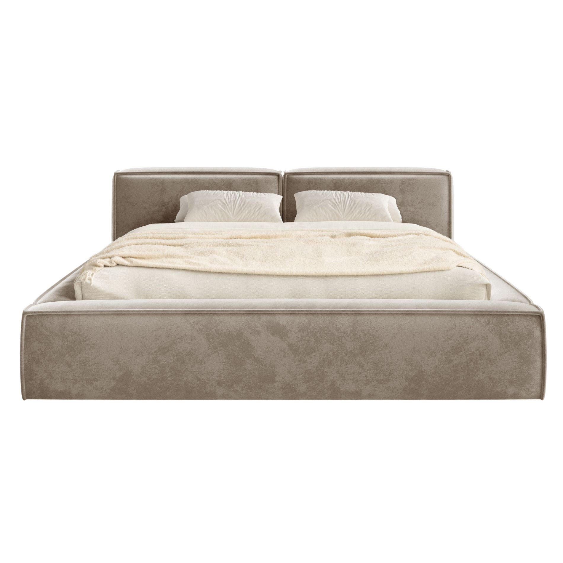 POLSTERBETT Tilves Slim Hellbraun 140x200 cm - Hellbraun/Schwarz, Kunststoff/Textil (140/200cm) - Selsey