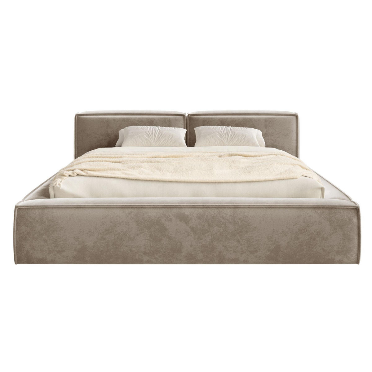 POLSTERBETT Tilves Slim Hellbraun 140x200 cm - Hellbraun/Schwarz, Kunststoff/Textil (140/200cm) - Selsey