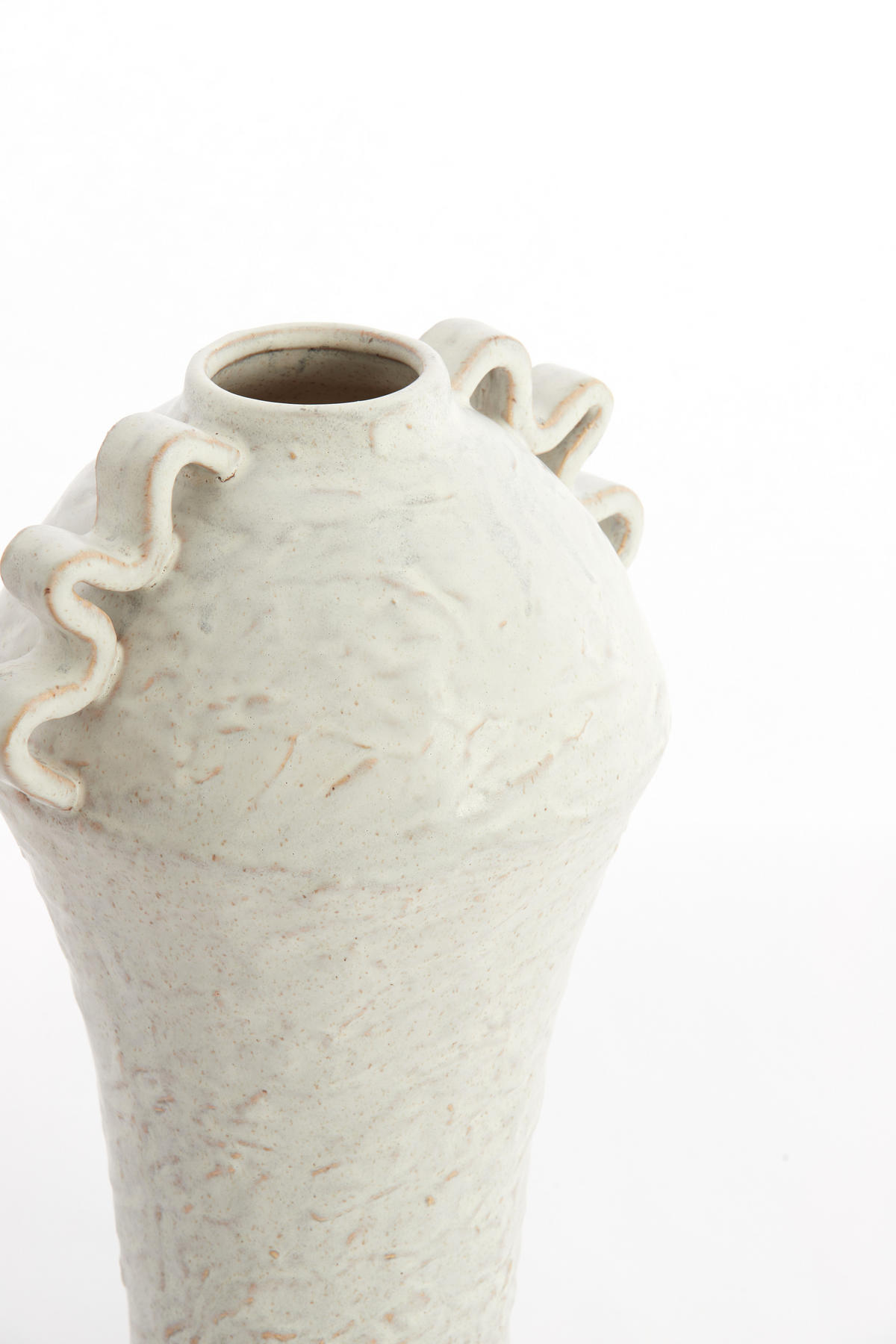 VAZE Volca Weiß 25/20/35 cm - Weiß, Keramik (35cm) - Light & Living