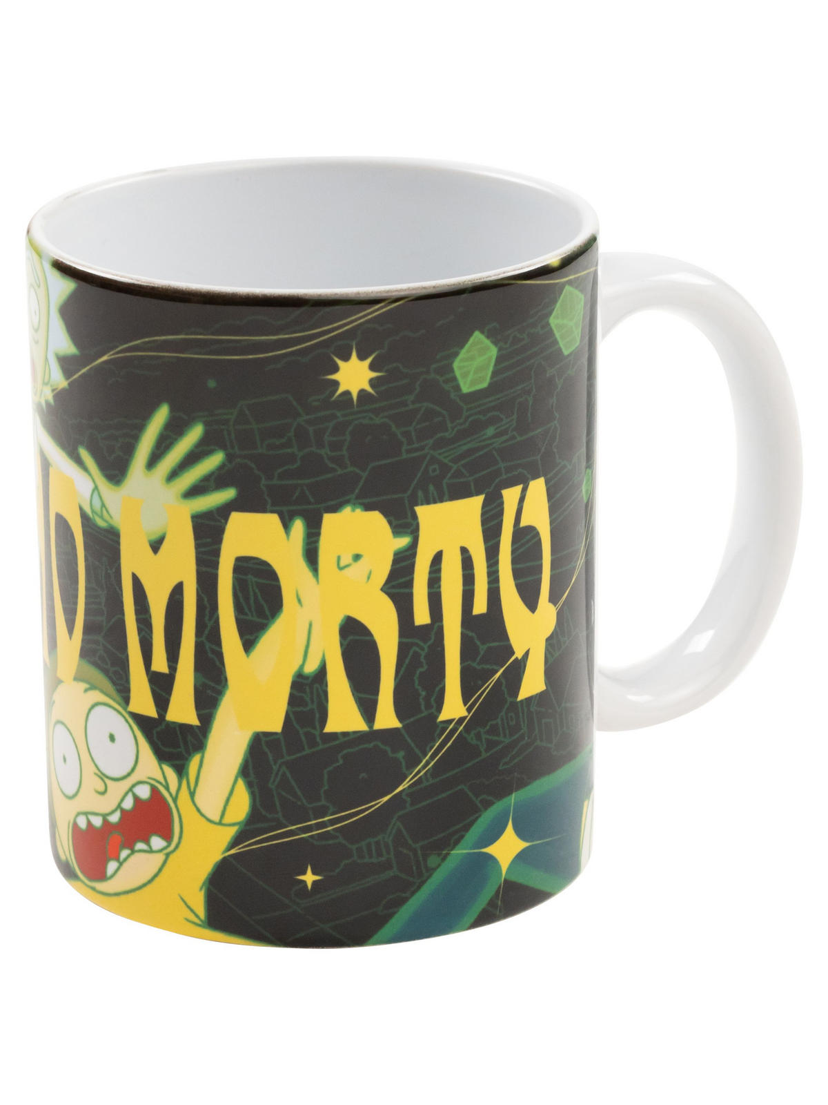 KAFFEEBECHER Rick and Morty Teleport Schwarz 320 ml - Schwarz, Keramik (0.32L) - United Labels