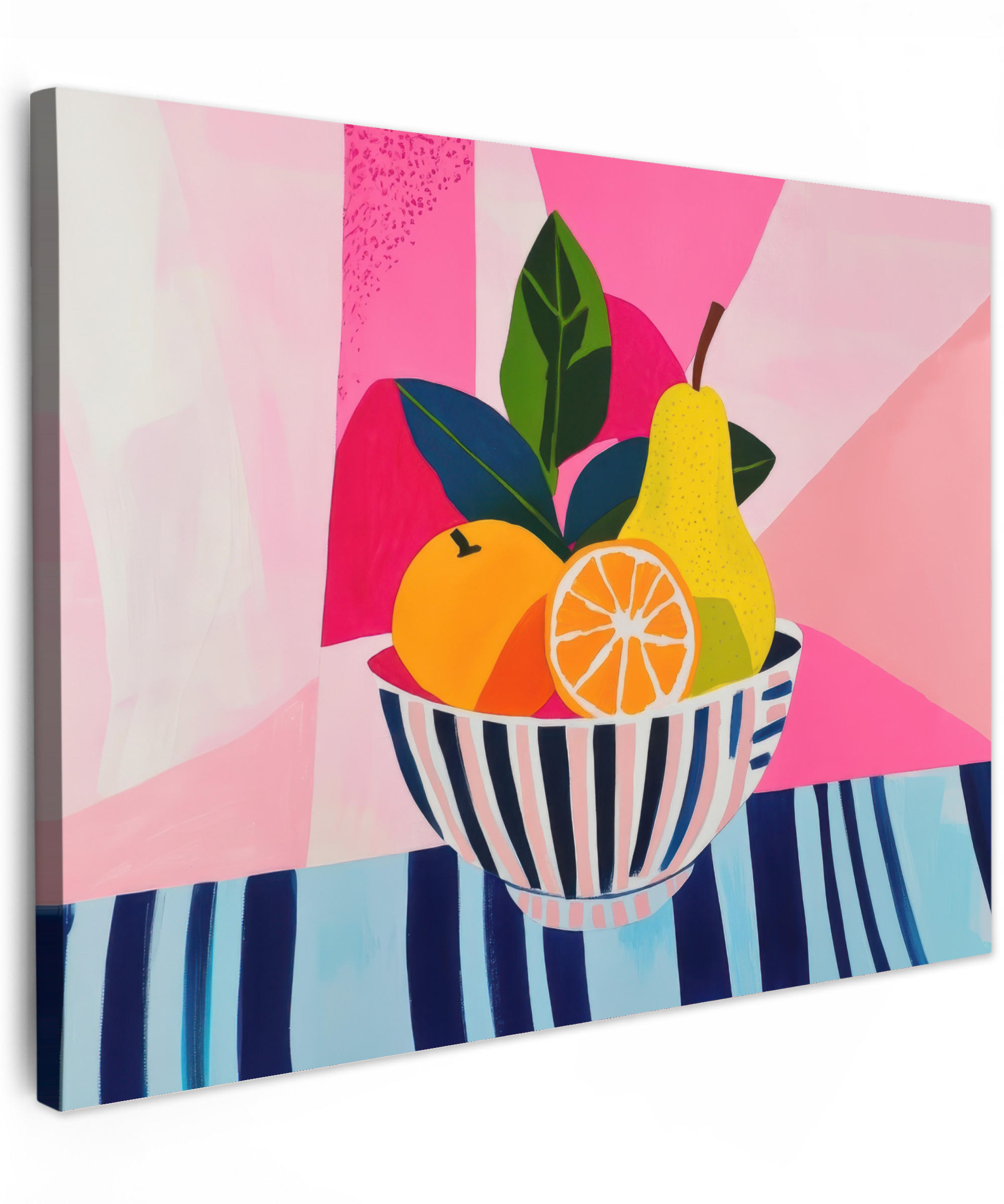 LEINWANDBILD Obst - Abstrakter Hintergrund - Rosa Wandbilder 80x60 cm - Pink, Textil (80/60cm) - MuchoWow