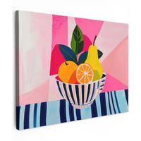 LEINWANDBILD Obst - Abstrakter Hintergrund - Rosa Wandbilder 80x60 cm - Pink, Textil (80/60cm) - MuchoWow