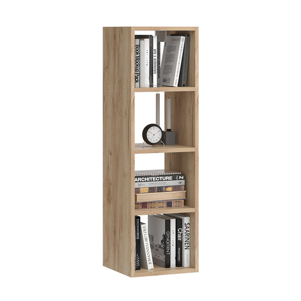 WANDREGAL Wido Anthrazit 30 x 100 cm mit 4 offene Ablagen - Anthrazit/Sonoma Eiche, Holzwerkstoff (30/100/30cm) - Vicco