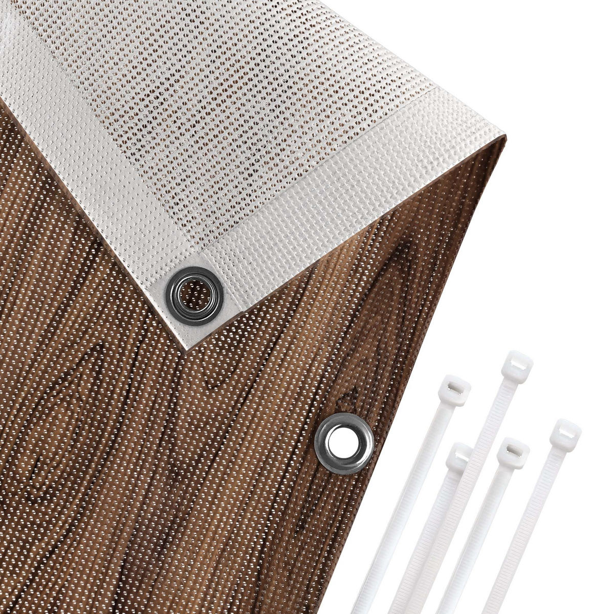 BALKON SICHTSCHUTZ Santos Palisander 400/75 cm - Braun, Kunststoff (400/75cm) - Bilderwelten