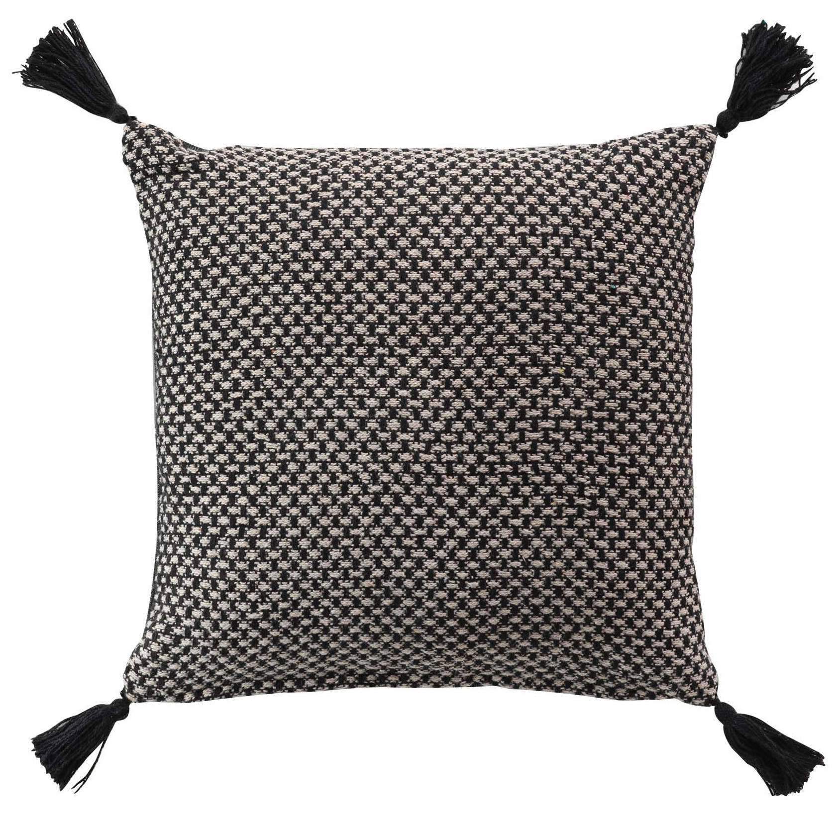 ZIERKISSEN Jennie 40/40 cm - Schwarz, Naturmaterialien (40/40cm) - Douceur d´intérieur