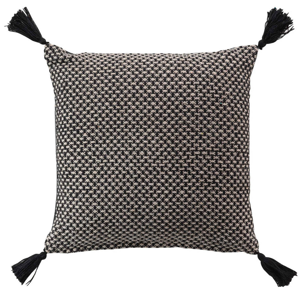 ZIERKISSEN Jennie 40/40 cm - Schwarz, Naturmaterialien (40/40cm) - Douceur d´intérieur